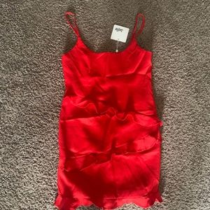 Frilled to meet you mini red dress